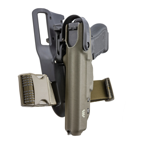 Locking button, Duty Drop lowering platform, Thigh Strap (Olive Drab) - 4
